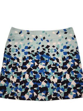 Lija Skort Golf Sport Skirt Womens Size 12 Blue White Geometric Print Activewear
